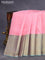 Pure kanchipuram silk saree light pink and dual shade of bluish pink with plain body and long zari woven border