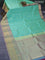 Pure kanchipuram silk saree teal green shade and pink with zari woven buttas and long zari woven border