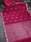 Pure kanchipuram silk saree magenta pink with silver zari woven buttas and silver zari woven buttas