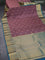 Pure kanchipuram silk saree rosy brown and teal blue with zari woven buttas and zari woven border