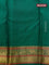 Pure kanchipuram silk saree off white and green with allover zari checks & buttas and zari woven korvai border