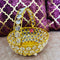 Crystal Basket Gift Item, Gold Coated Flower Basket (Dia 7 Inches)