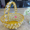 Crystal Basket Gift Item, Gold Coated Flower Basket (Dia 6 Inches)