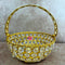 Crystal Basket Gift Item, Gold Coated Flower Basket (Dia 7 Inches)