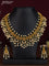 Antique guttapusalu necklace chandbali & manga design with kemp & cz stones and pearl hangings