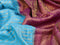 Banarasi semi crepe silk saree light blue and purple with allover zari weaves and zari woven border