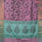 Banarasi semi tussar saree pink shade and teal green with allover ikat weaves and copper zari woven border