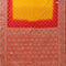 Bandhani saree mango yellow and red with allover bandhani prints and banarasi style border