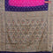 Bandhani saree magenta pink and blue with allover bandhani prints and banarasi style border