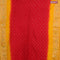 Bandhani saree red and mango yellow with allover bandhani prints and banarasi style border