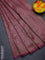 Banarasi semi crepe saree wine shade with allover thread & zari woven brocade weaves and woven border