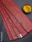Banarasi semi silk saree red with allover thread & zari weaves and woven border
