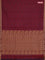 Coimbatore cotton saree dual shade of maroon and sandal with allover self emboss and thread woven border