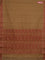 Coimbatore cotton saree dark sandal and brown with allover self emboss and thread woven border