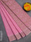 Coimbatore cotton saree light pink and beige with allover self emboss and thread woven border