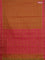 Coimbatore cotton saree dual shade of dark mustard and pink with allover self emboss and thread woven border
