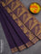 Coimbatore cotton saree purple with allover self emboss and thread woven border