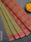 Coimbatore cotton saree light green and pink with allover self emboss and thread woven border