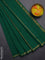 Arani semi silk saree green with plain body and small zari woven border