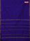 Arani semi silk saree royal blue with plain body and small zari woven border