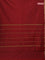 Arani semi silk saree maroon with plain body and zari woven border
