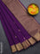 Arani semi silk saree purple with zari woven thilak buttas and zari woven border