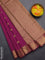 Arani semi silk saree purple with zari woven floral buttas and zari woven border