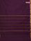 Arani semi silk saree deep purple and dark mustard with plain body and zari woven simple border
