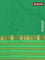 Arani semi silk saree green and light green with plain body and paisley zari woven simple border