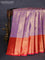 Bangalori tissue silk saree lavender shade and pink with allover zari woven brocade weaves and long zari woven border