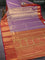 Bangalori tissue silk saree lavender shade and pink with allover zari woven brocade weaves and long zari woven border