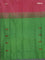 Banana pith saree pink shade and green with thread woven buttas in borderless style