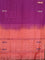 Banana pith saree purple and orange with thread woven buttas in borderless style