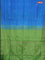 Banana pith saree blue and light green with allover thread woven butta weaves in borderless style