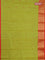 Chettinad cotton saree lime green and red with thread woven buttas and zari woven border