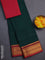 Chettinad cotton saree green and maroon with thread woven buttas and zari woven border
