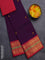 Chettinad cotton saree deep purple and pink with thread woven buttas and zari woven border