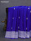 Banarasi chiffon silk saree royal blue with silver zari woven buttas and silver zari woven border