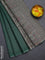 Chappa saree green and beige with allover small zari checked pattern and madhubani printed pallu