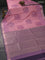 Bangalori semi silk saree pastel peach pink and violet shade with allover elephant ikat butta weaves and zari woven border