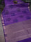 Bangalori semi silk saree purple with allover elephant ikat butta weaves and zari woven border