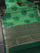 Bangalori semi silk saree green and dark green with allover elephant ikat butta weaves and zari woven border