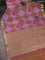 Bangalori semi silk saree mild purple and mehendi green with allover ikat weaves and zari woven border