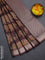 Bangalori semi silk saree coffee brown and dark mustard with allover elephant butta ikat weaves and zari woven border