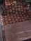 Bangalori semi silk saree coffee brown and dark mustard with allover elephant butta ikat weaves and zari woven border