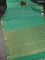 Bangalori semi silk saree teal green with allover ikat weaves and zari woven border