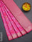 Bangalori semi silk saree light pink and pink with floral design ikat weaves and zari woven border