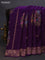 Banarasi semi raw silk saree violet with allover thread & zari weaves and woven border