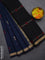 Kora silk cotton saree dual shade of bluish green and black with thread & zari woven buttas and zari woven border