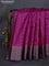 Banarasi tussar silk saree magenta pink and purple with thread & zari woven floral buttas and woven border
